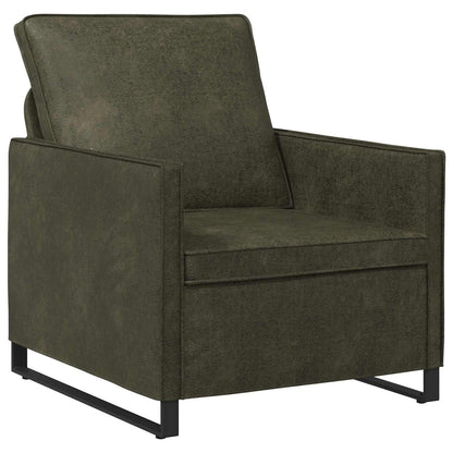 vidaXL Sofa Set 2 pcs Army Green Faux Suede Fabric 3