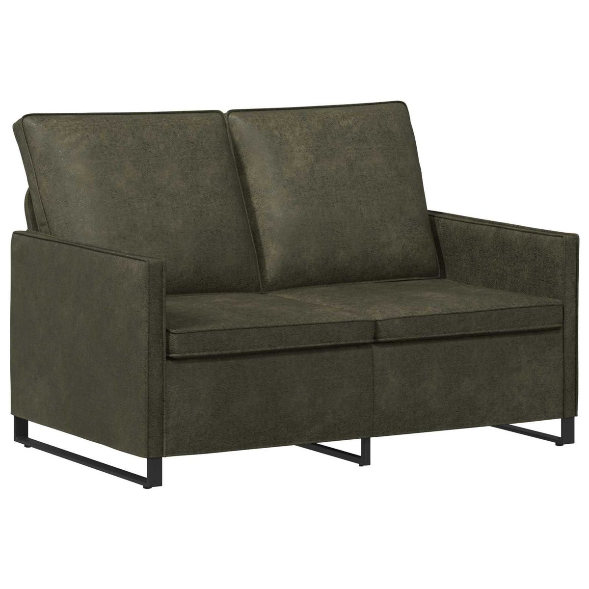 vidaXL Sofa Set 2 pcs Army Green Faux Suede Fabric 4