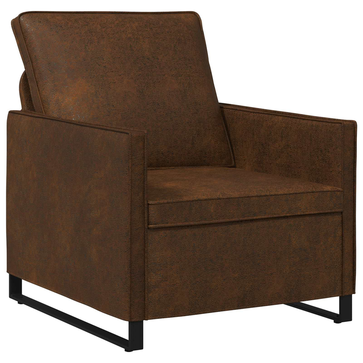 vidaXL Sofa Set 2 pcs Brown Faux Suede Fabric 3