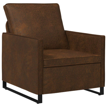 vidaXL Sofa Set 2 pcs Brown Faux Suede Fabric 3