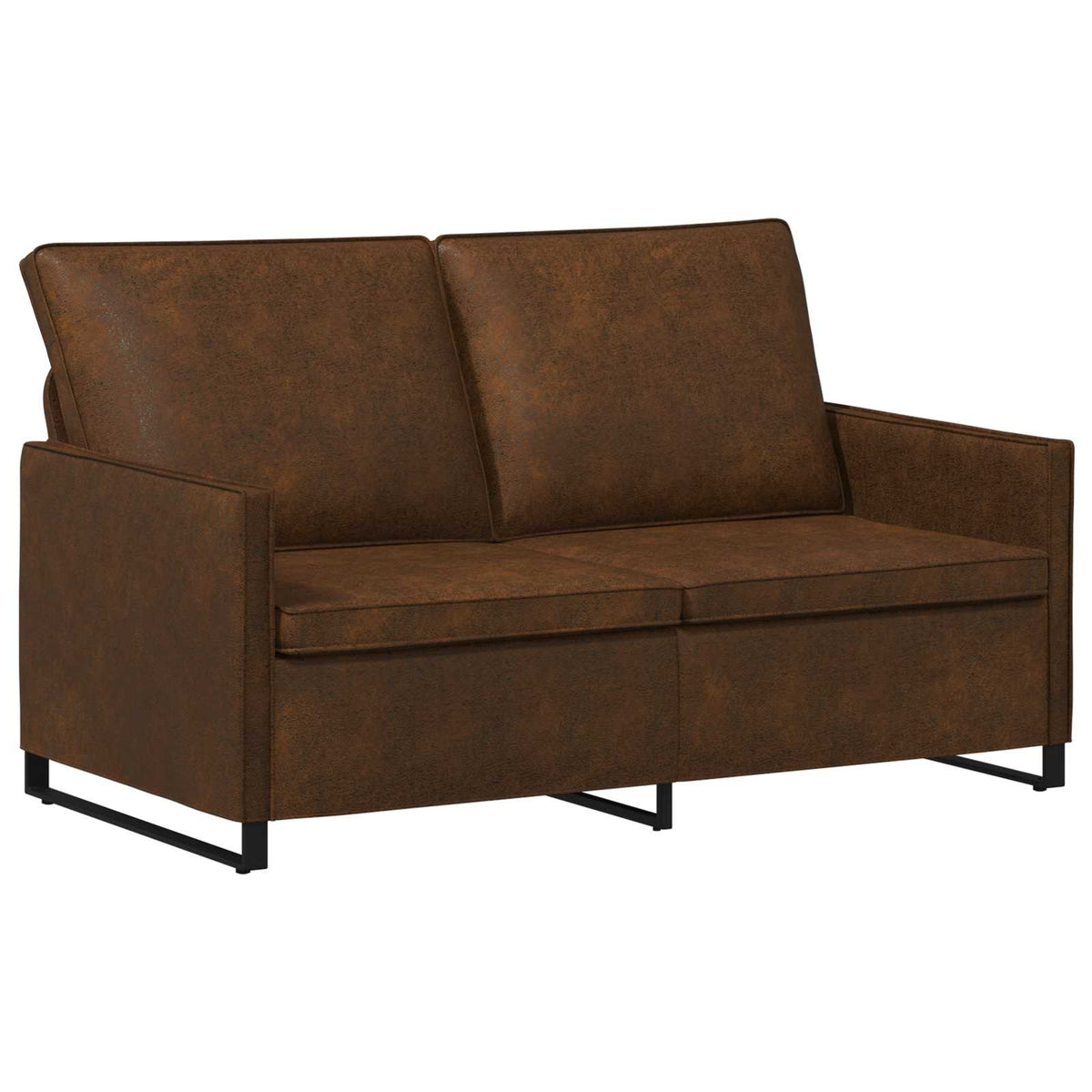 vidaXL Sofa Set 2 pcs Brown Faux Suede Fabric 4