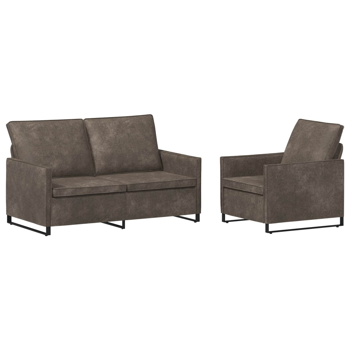 vidaXL Sofa Set 2 pcs Dark Grey Faux Suede Fabric 2
