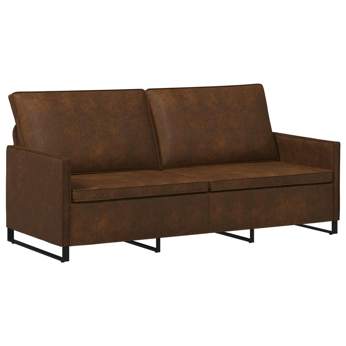 vidaXL Sofa Set 2 pcs Brown Faux Suede Fabric 4