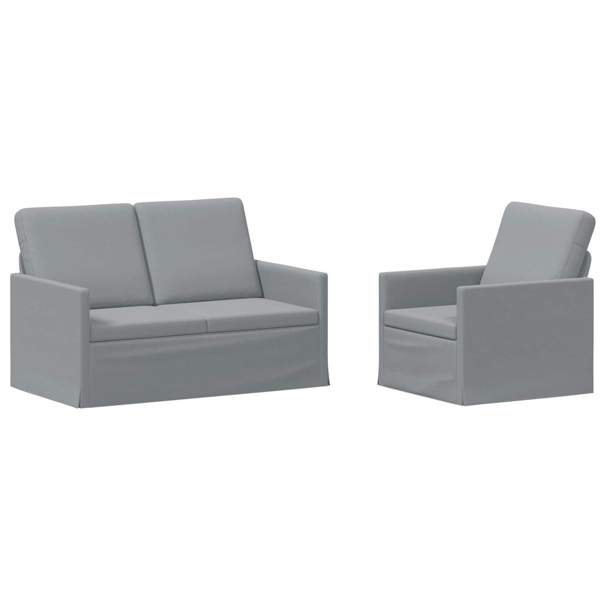 vidaXL Sofa Set 2 pcs Light Grey Fabric 2