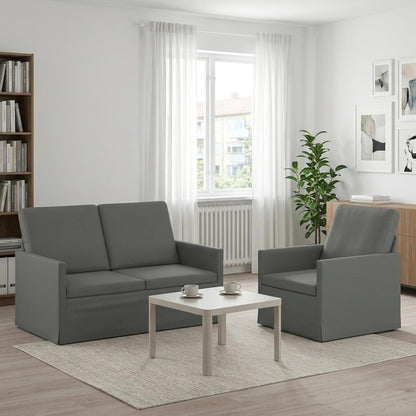 vidaXL Sofa Set 2 pcs Dark Grey Fabric 1