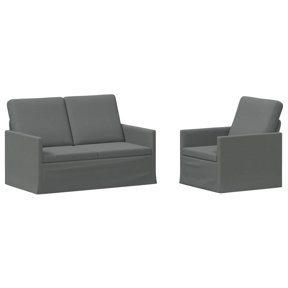 vidaXL Sofa Set 2 pcs Dark Grey Fabric 2
