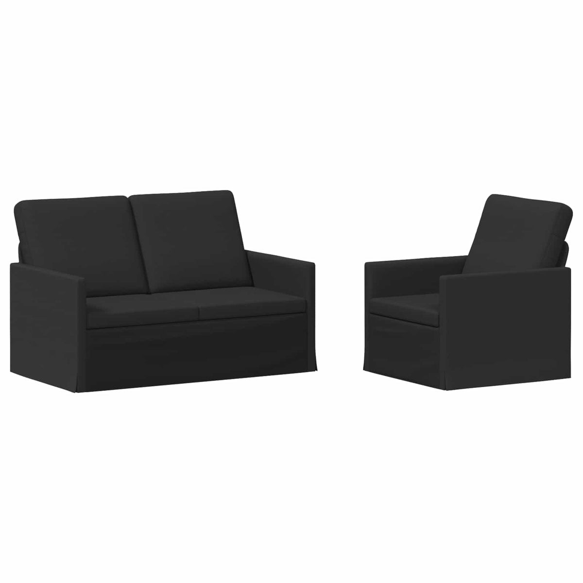 vidaXL Sofa Set 2 pcs Black Fabric 2