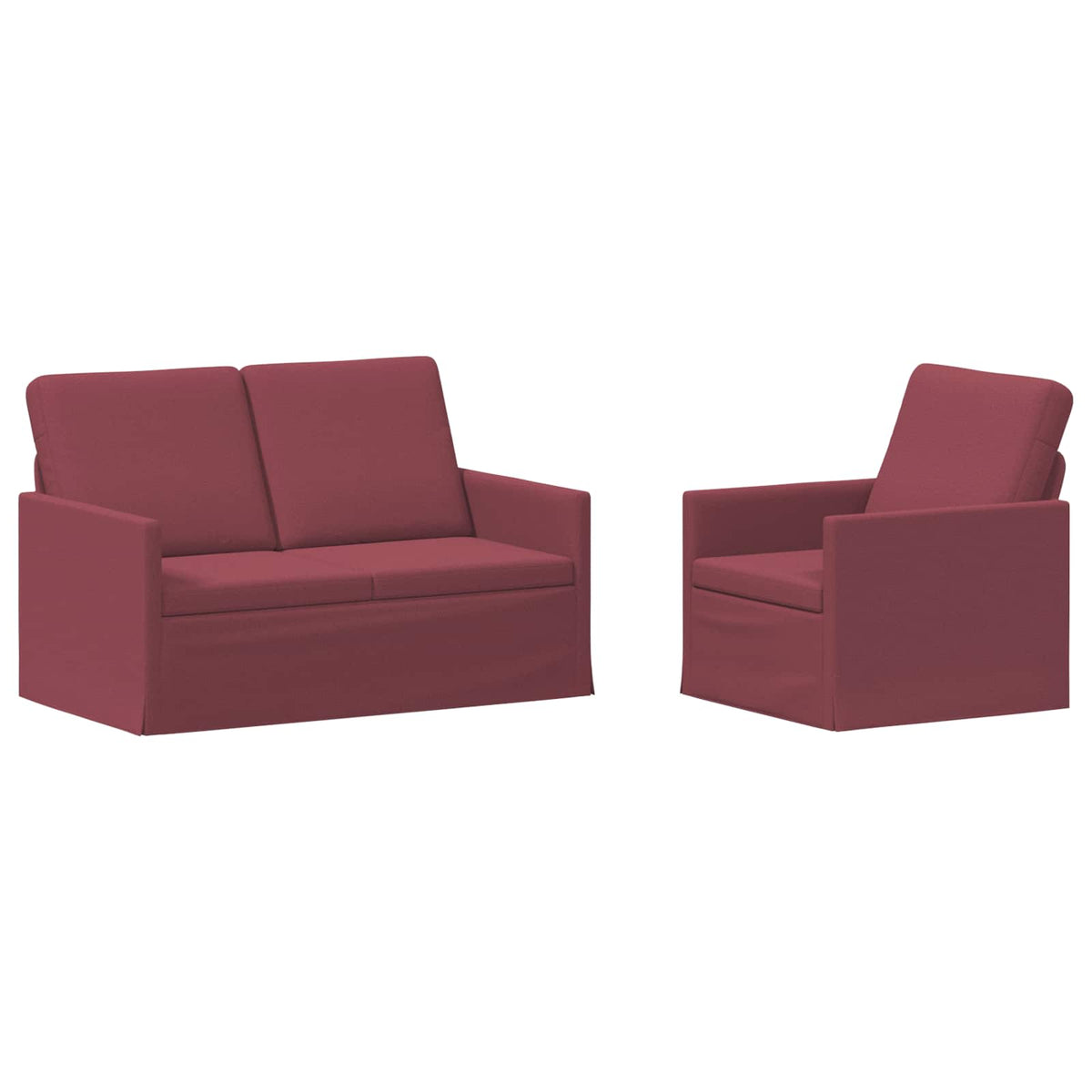 vidaXL Sofa Set 2 pcs Wine Red Fabric 2