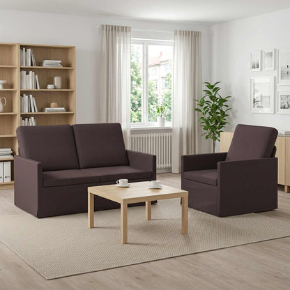 vidaXL Sofa Set 2 pcs Dark Brown Fabric 1
