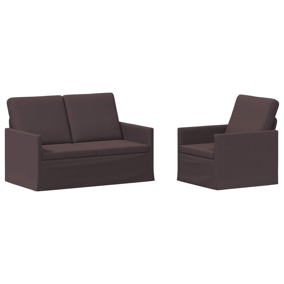 vidaXL Sofa Set 2 pcs Dark Brown Fabric 2