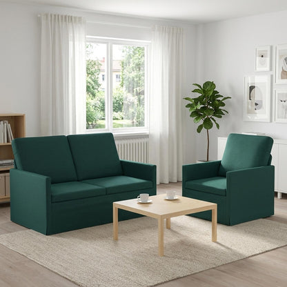 vidaXL Sofa Set 2 pcs Dark Green Fabric 1