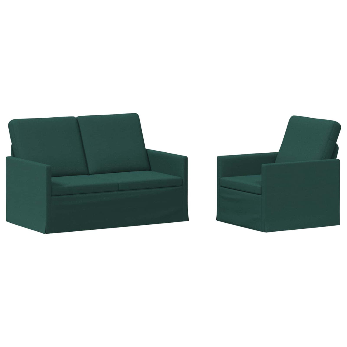 vidaXL Sofa Set 2 pcs Dark Green Fabric 2