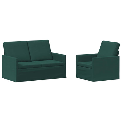 vidaXL Sofa Set 2 pcs Dark Green Fabric 2