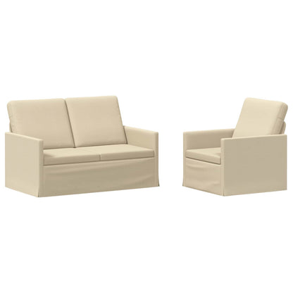 vidaXL Sofa Set 2 pcs Cream Fabric 2