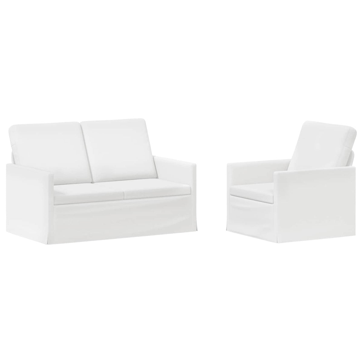 vidaXL Sofa Set 2 pcs White Fabric 2