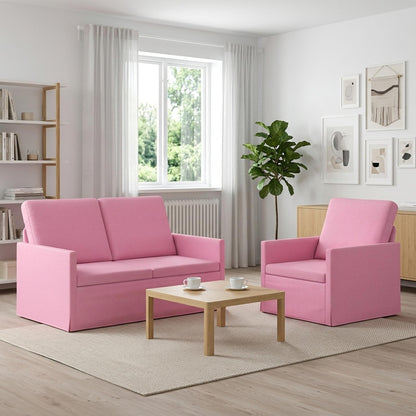 vidaXL Sofa Set 2 pcs Pink Fabric 1