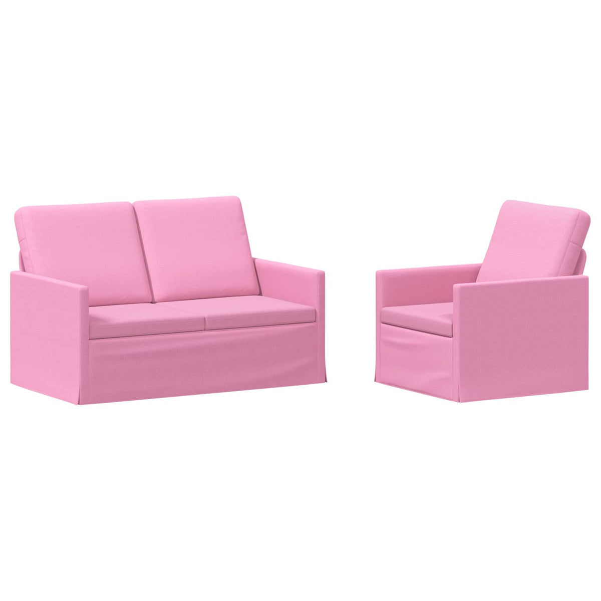 vidaXL Sofa Set 2 pcs Pink Fabric 2
