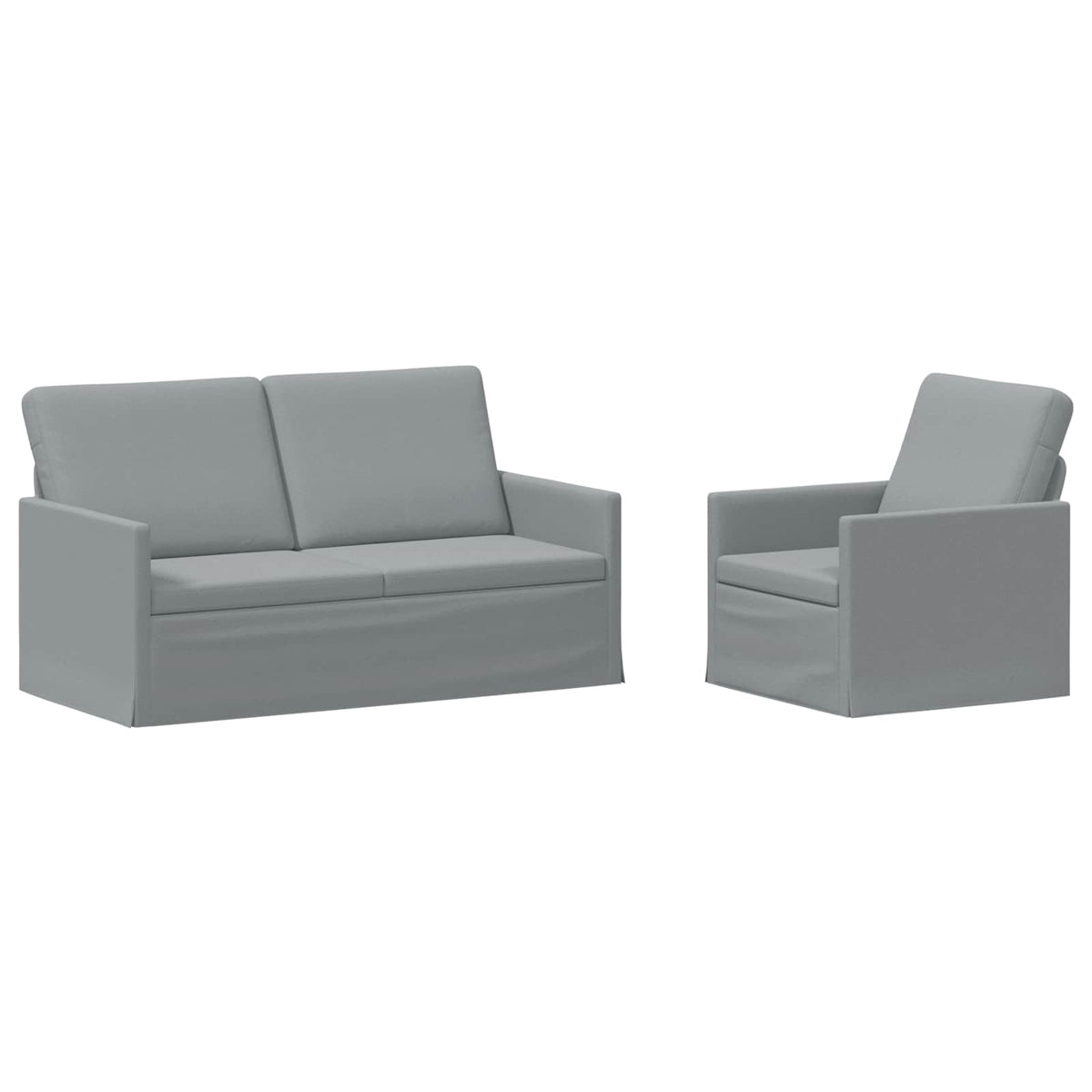 vidaXL Sofa Set 2 pcs Light Grey Fabric 2