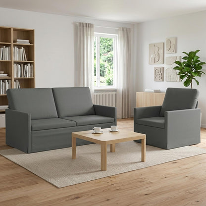 vidaXL Sofa Set 2 pcs Dark Grey Fabric 1