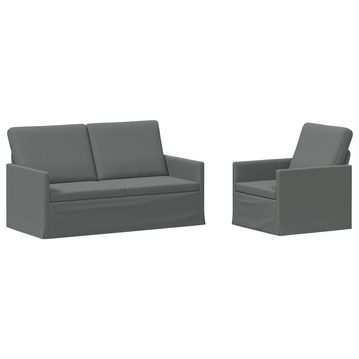 vidaXL Sofa Set 2 pcs Dark Grey Fabric 2