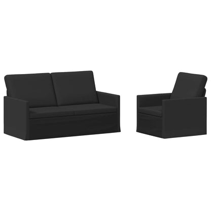 vidaXL Sofa Set 2 pcs Black Fabric 2