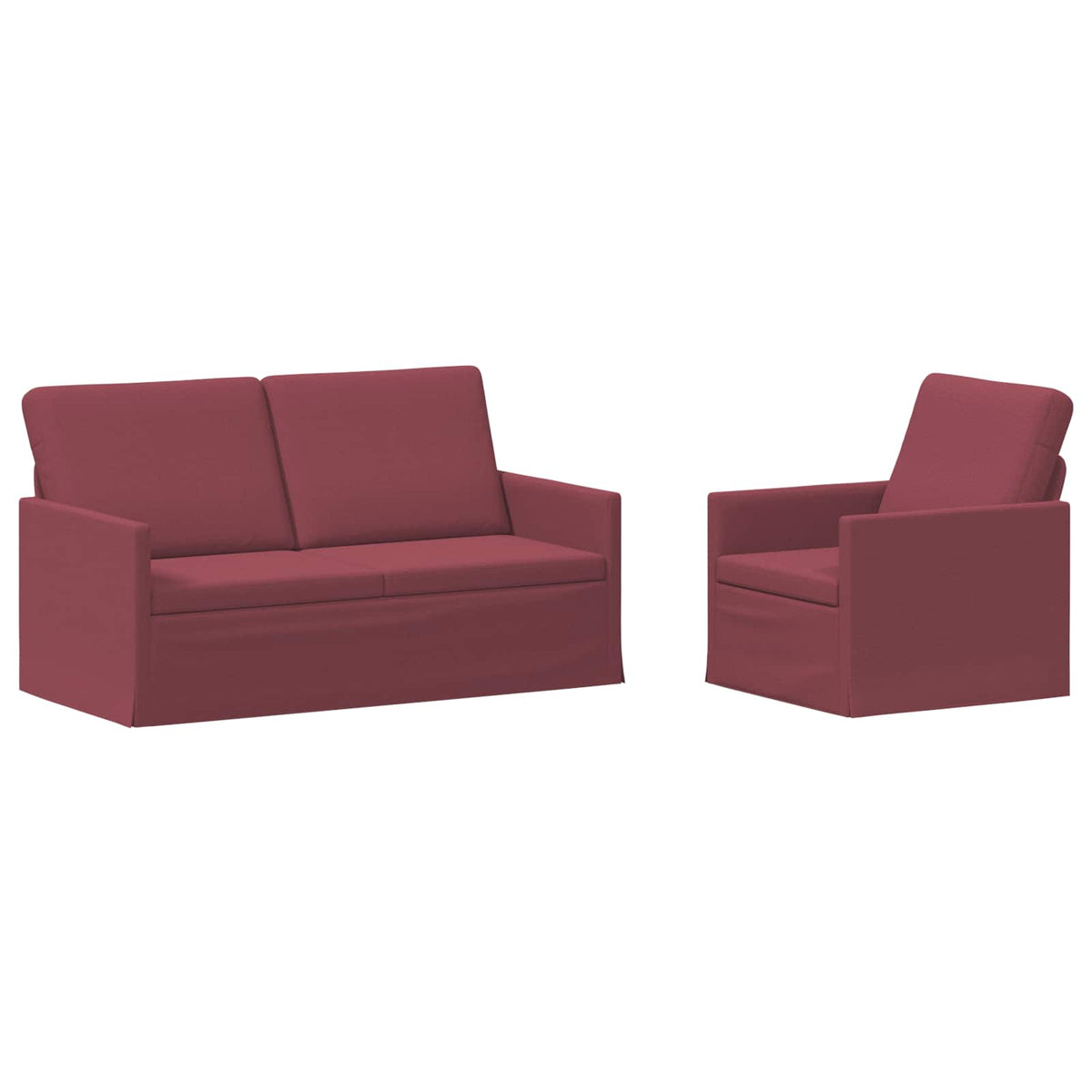 vidaXL Sofa Set 2 pcs Wine Red Fabric 2