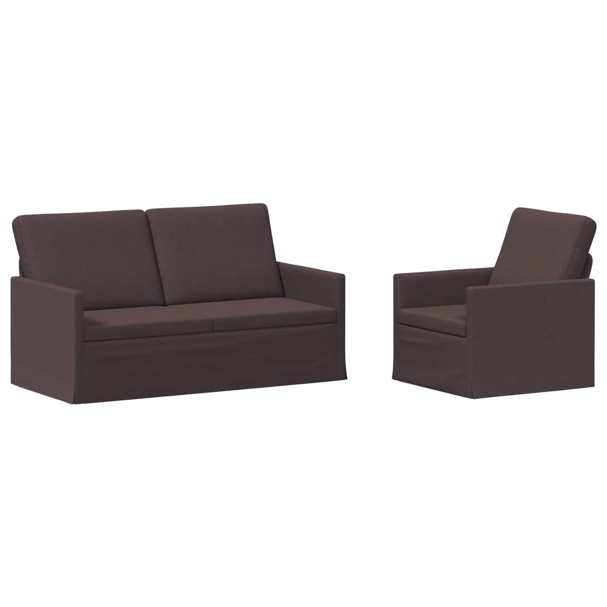 vidaXL Sofa Set 2 pcs Dark Brown Fabric 2