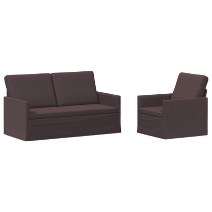 vidaXL Sofa Set 2 pcs Dark Brown Fabric 2