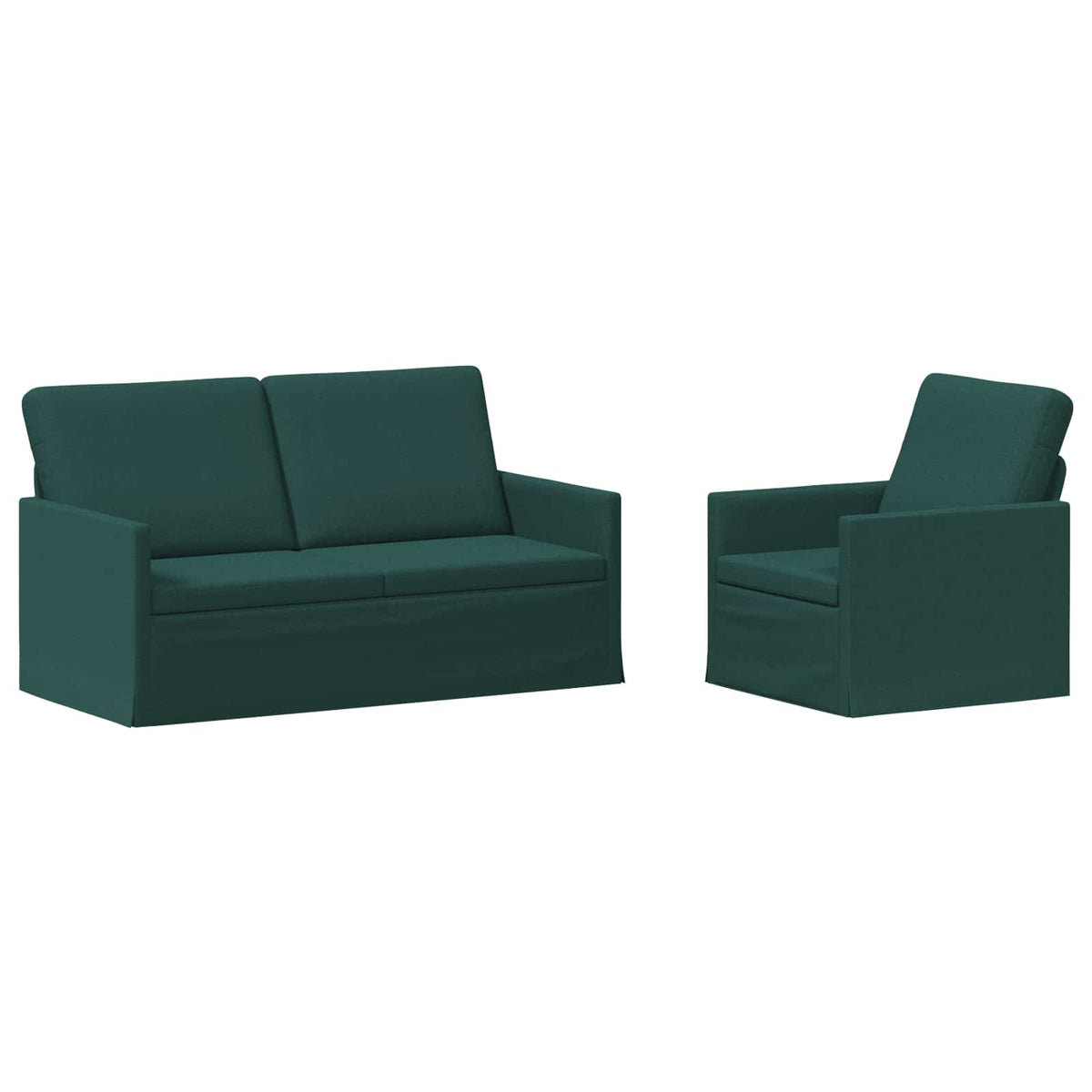 vidaXL Sofa Set 2 pcs Dark Green Fabric 2