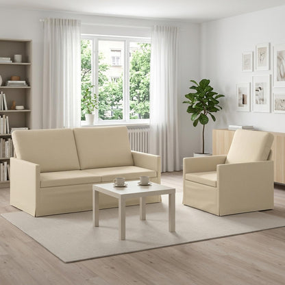 vidaXL Sofa Set 2 pcs Cream Fabric 1