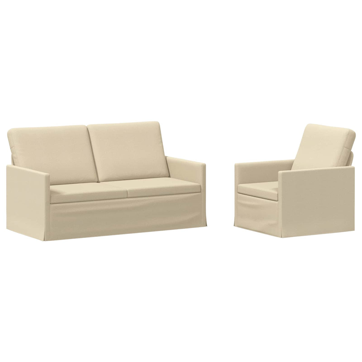 vidaXL Sofa Set 2 pcs Cream Fabric 2