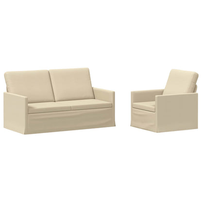 vidaXL Sofa Set 2 pcs Cream Fabric 2