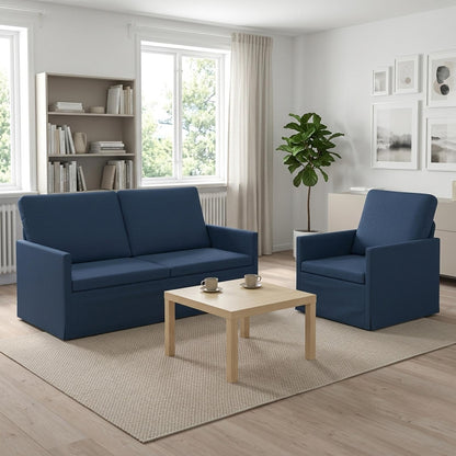 vidaXL Sofa Set 2 pcs Blue Fabric 1