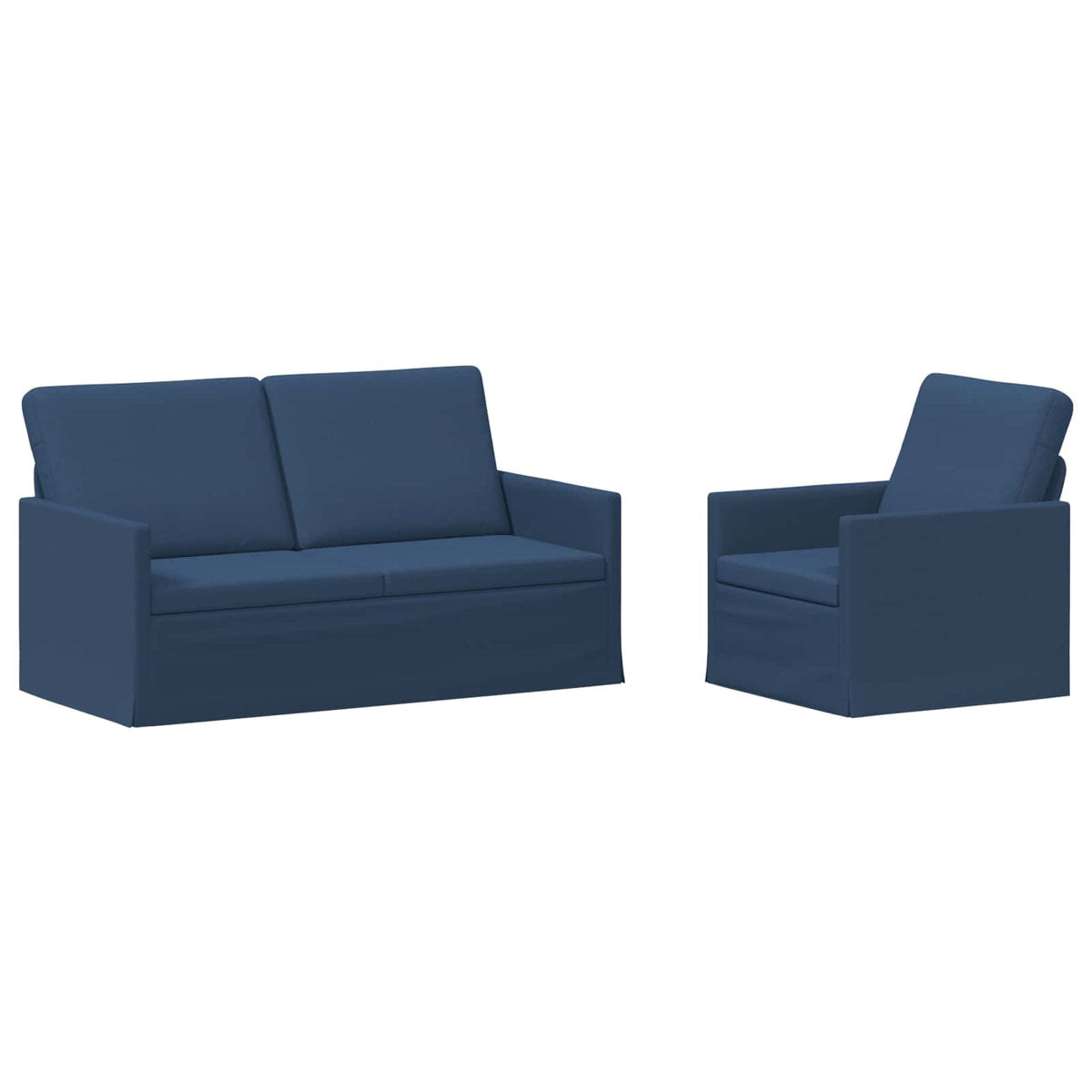 vidaXL Sofa Set 2 pcs Blue Fabric 2