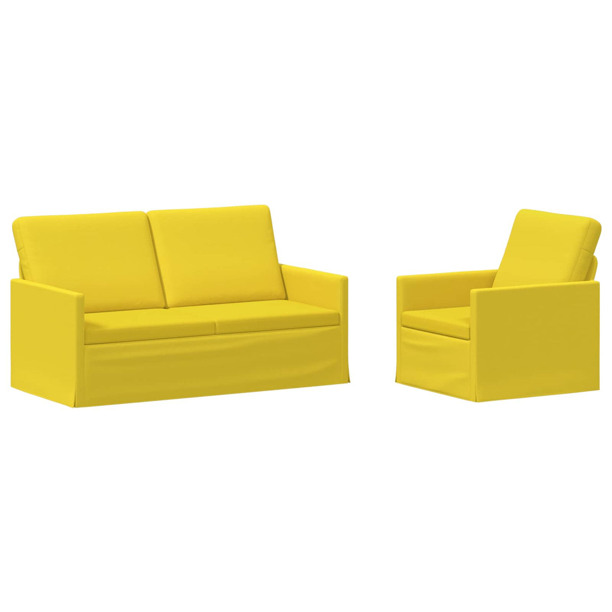 vidaXL Sofa Set 2 pcs Light Yellow Fabric 2