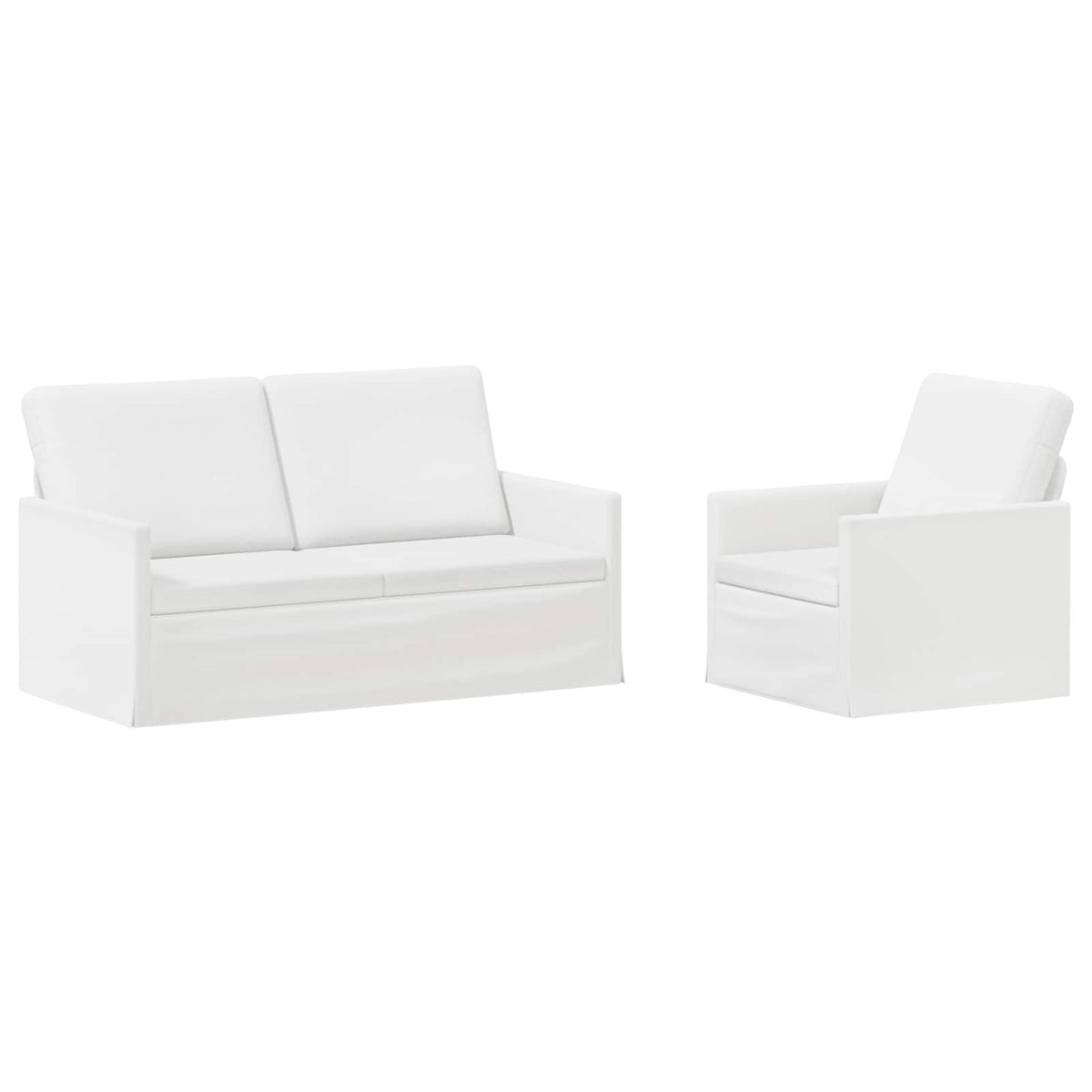 vidaXL Sofa Set 2 pcs White Fabric 2