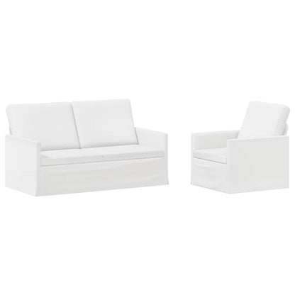 vidaXL Sofa Set 2 pcs White Fabric 2