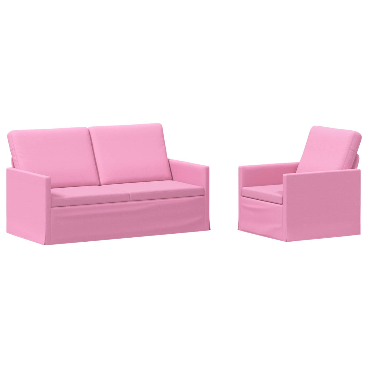 vidaXL Sofa Set 2 pcs Pink Fabric 2