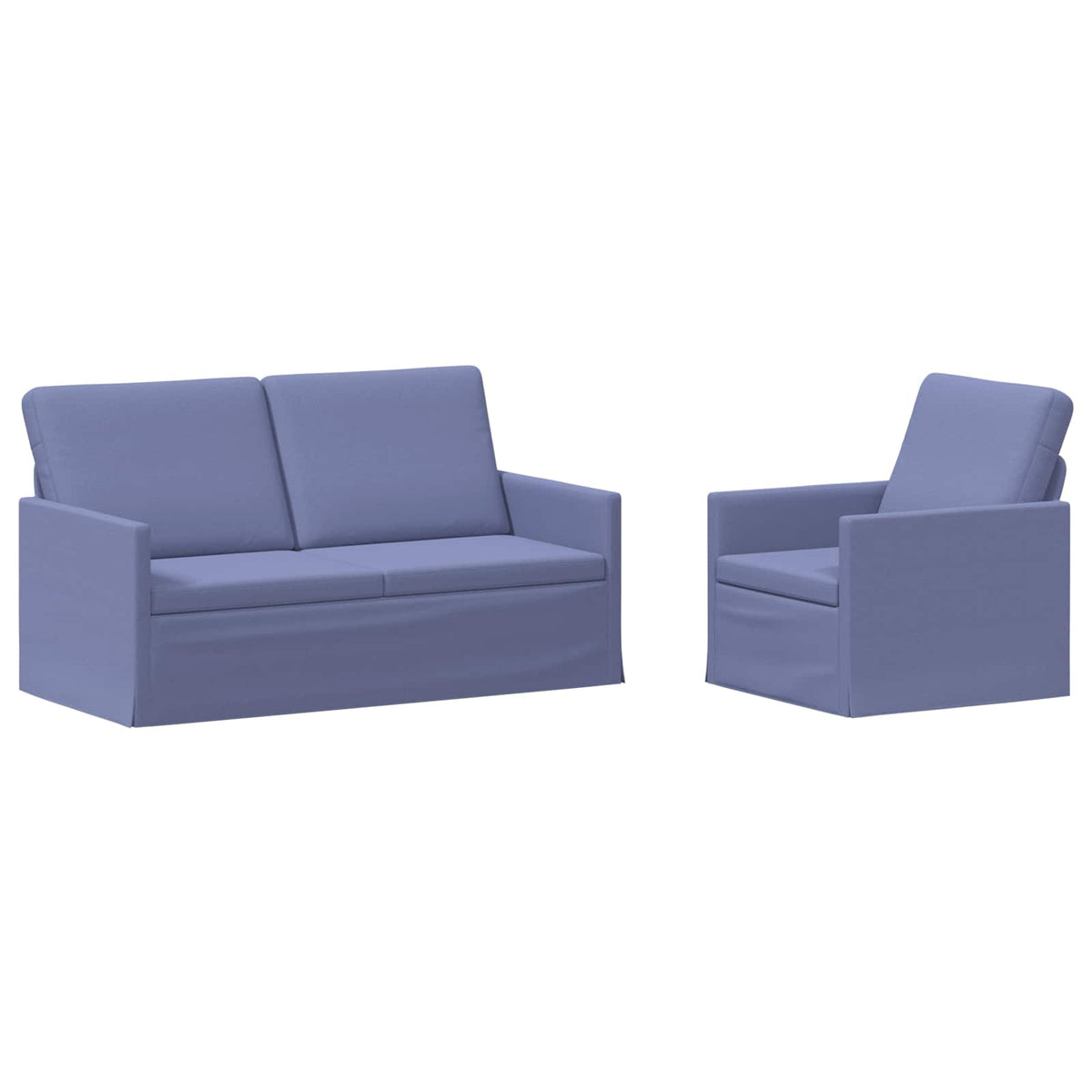 vidaXL Sofa Set 2 pcs Jeans Blue Fabric 2