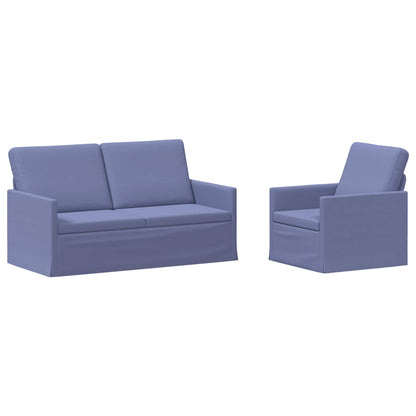 vidaXL Sofa Set 2 pcs Jeans Blue Fabric 2