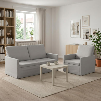 vidaXL Sofa Set 2 pcs Cloud Grey Fabric 1