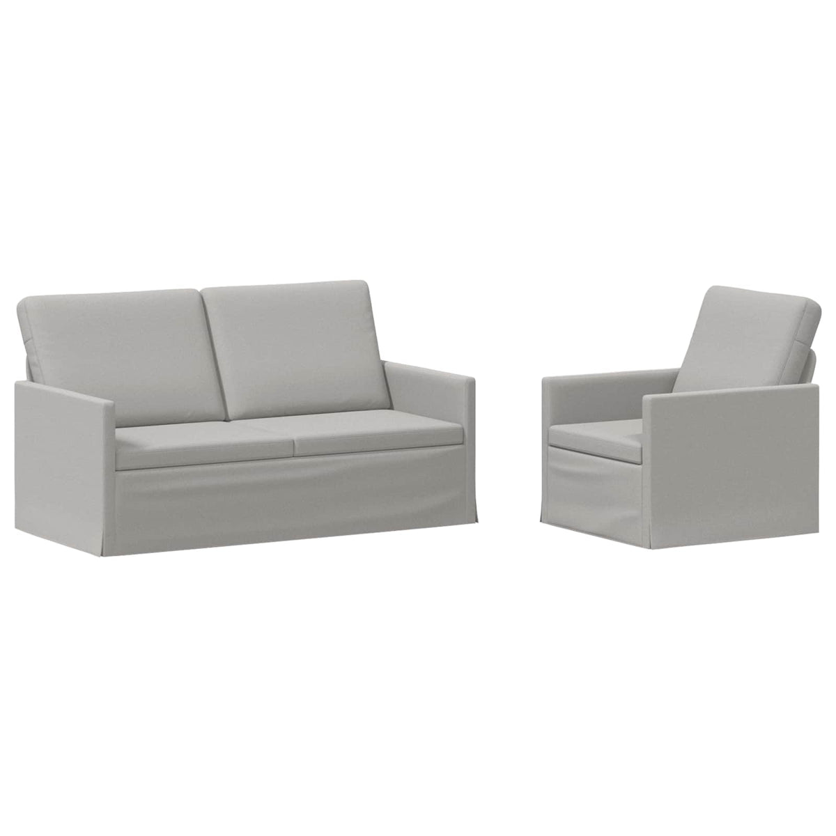 Sofa Set 2 pcs Fabric 1-Seater + 2-Seater (140 cm) Cloud grey