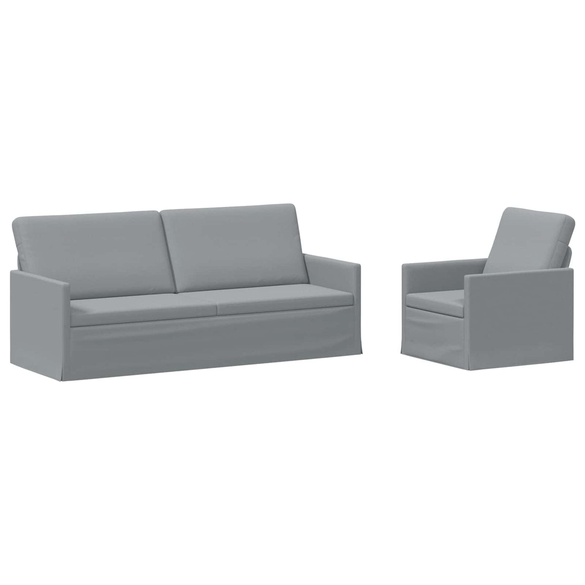 vidaXL Sofa Set 2 pcs Light Grey Fabric 2