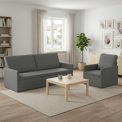 vidaXL Sofa Set 2 pcs Dark Grey Fabric 1