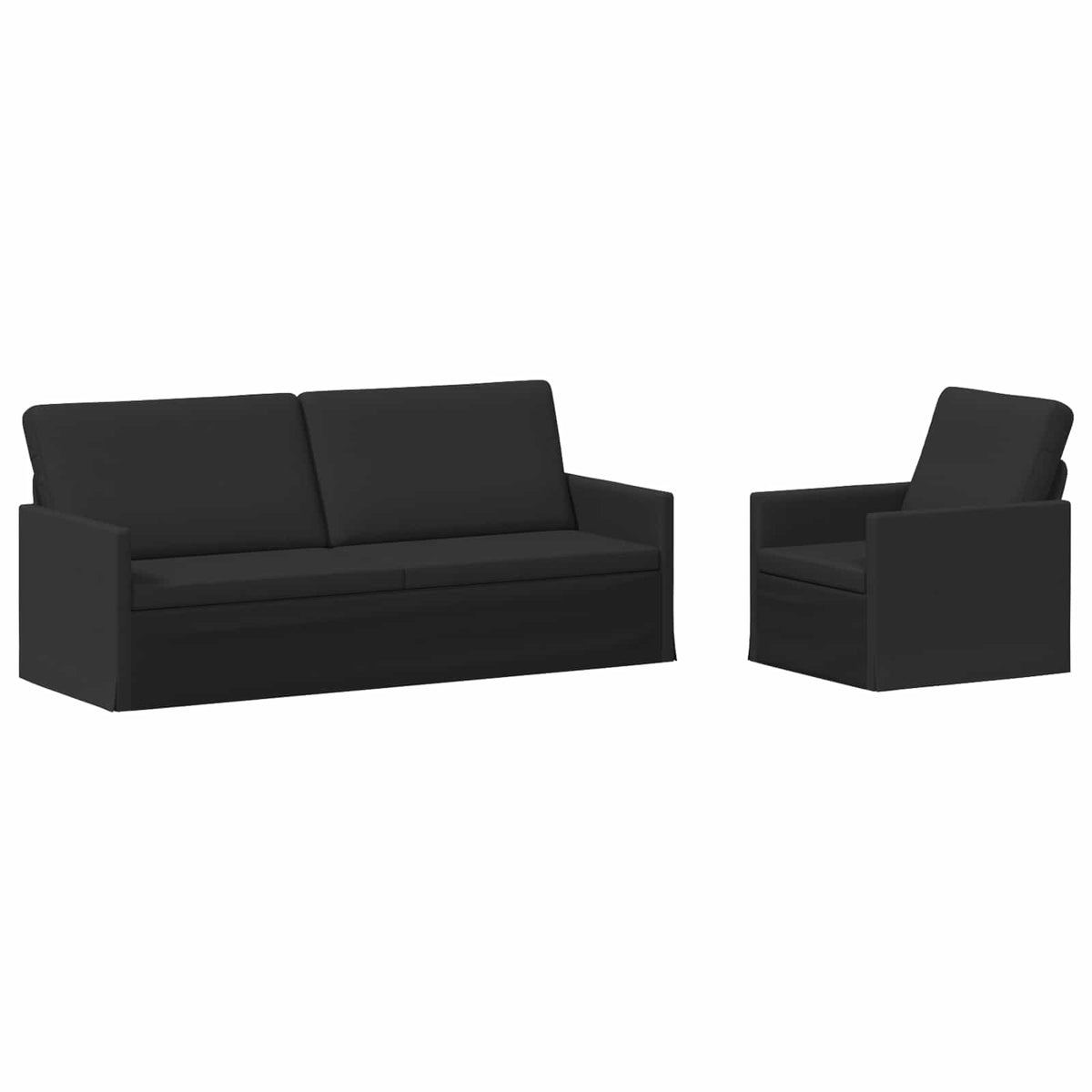 vidaXL Sofa Set 2 pcs Black Fabric 2