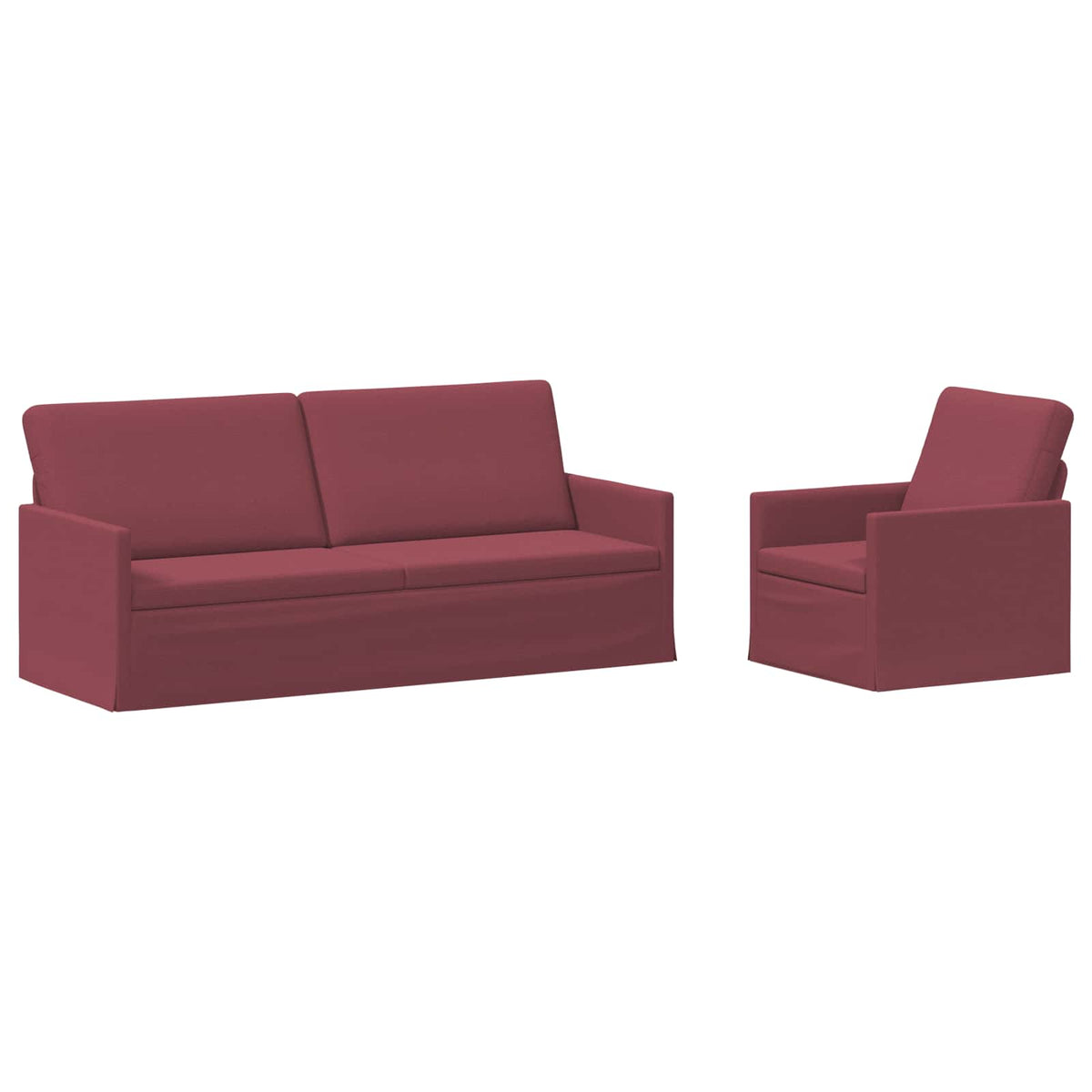 vidaXL Sofa Set 2 pcs Wine Red Fabric 2