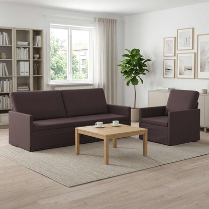 vidaXL Sofa Set 2 pcs Dark Brown Fabric 1