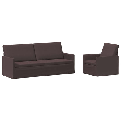 vidaXL Sofa Set 2 pcs Dark Brown Fabric 2