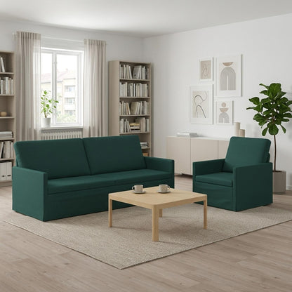 vidaXL Sofa Set 2 pcs Dark Green Fabric 1