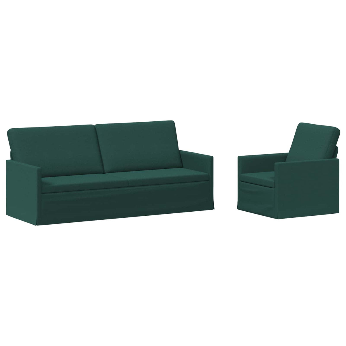 vidaXL Sofa Set 2 pcs Dark Green Fabric 2